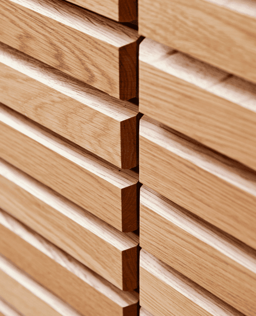 Detalje billede af egetræs skuffer